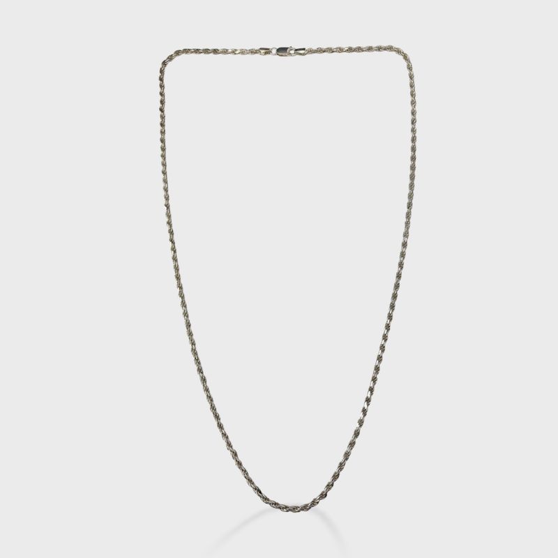 Italian Sterling Silver .925 Twist Rope Chain Necklace