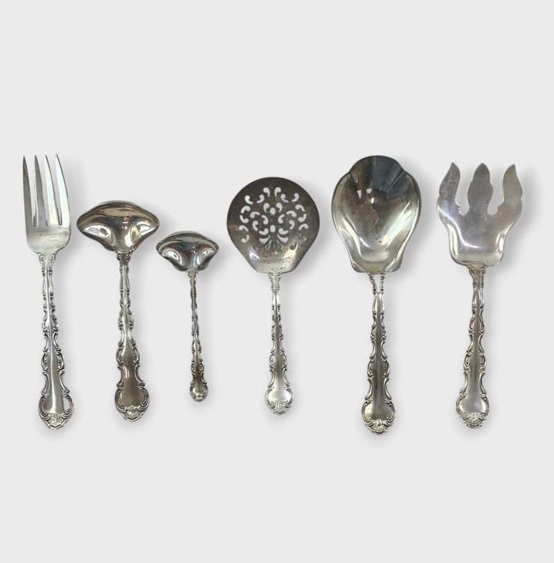 Six Gorham Sterling Silver Strasbourg Serving Pieces