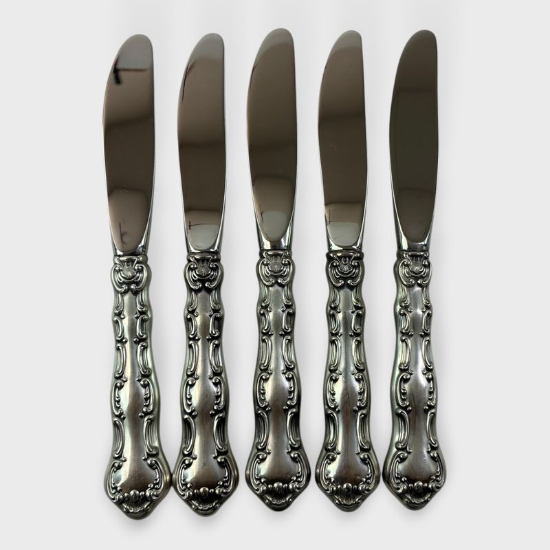Five Gorham Sterling Silver Strasbourg Weighted Butter Knives