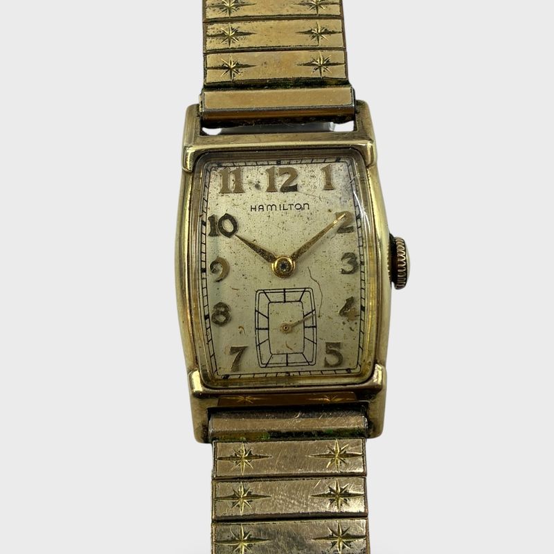Fine 10K Gold Hamilton Case 19 Jewel Mechanical Wristwatch