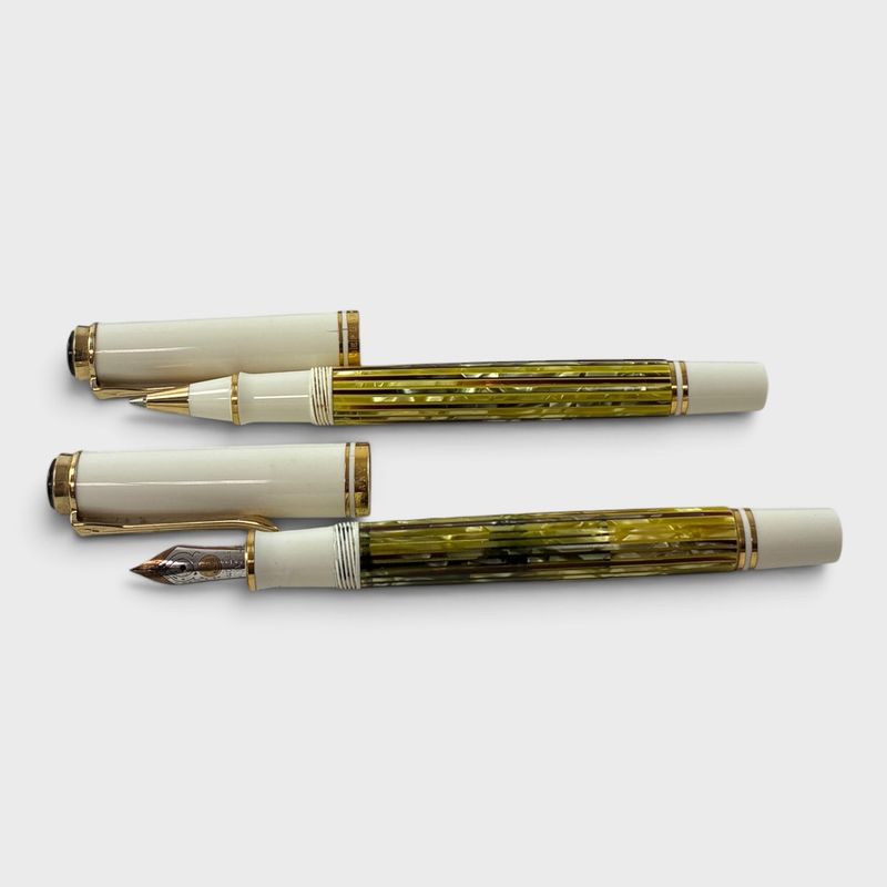 Pelikan Souveran Tortoise Shell 14K Gold Fountain Pen & Ballpoint Pen Set