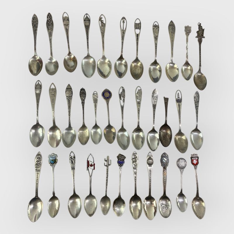 Sterling Silver & 800 Silver Collectible Souvenir Dematisse Spoons