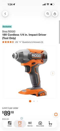 18V Cordless 1/4 in. Impact Driver (Tool Only) - Image 1