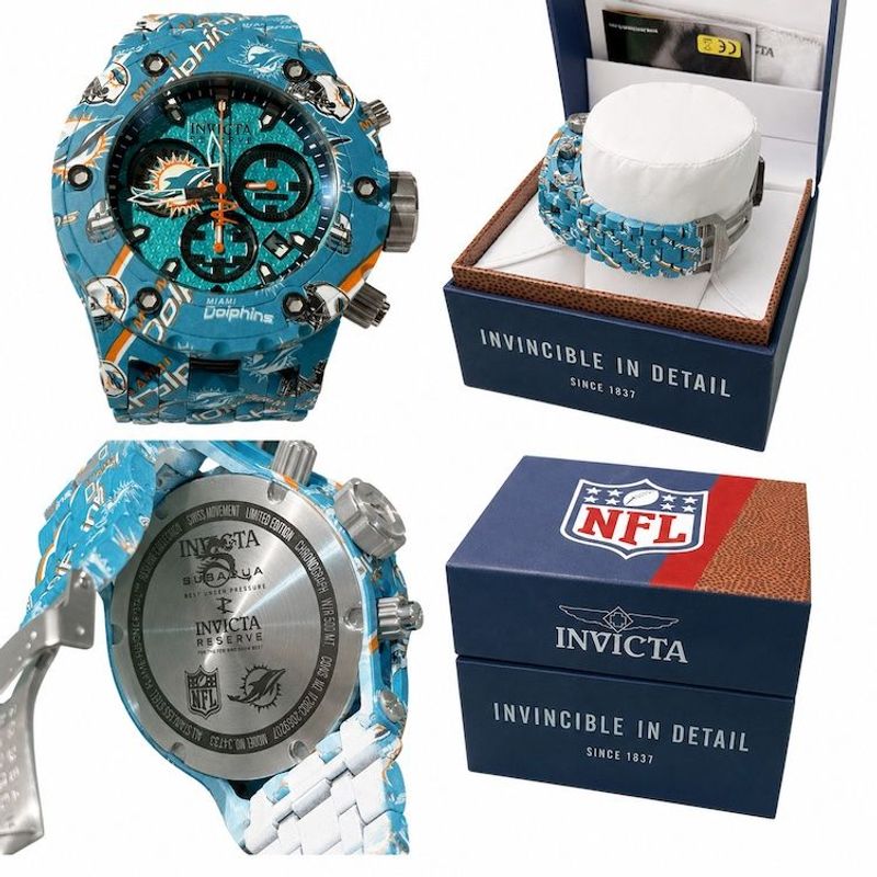 Invicta - N F L Limited Edition Miami Dolphins Men's Wristwatch Model #34733  - Image 1