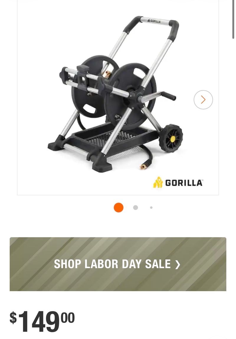 Gorilla200 ft. Aluminum Zero Rust Premium Mobile Hose Reel - Image 1