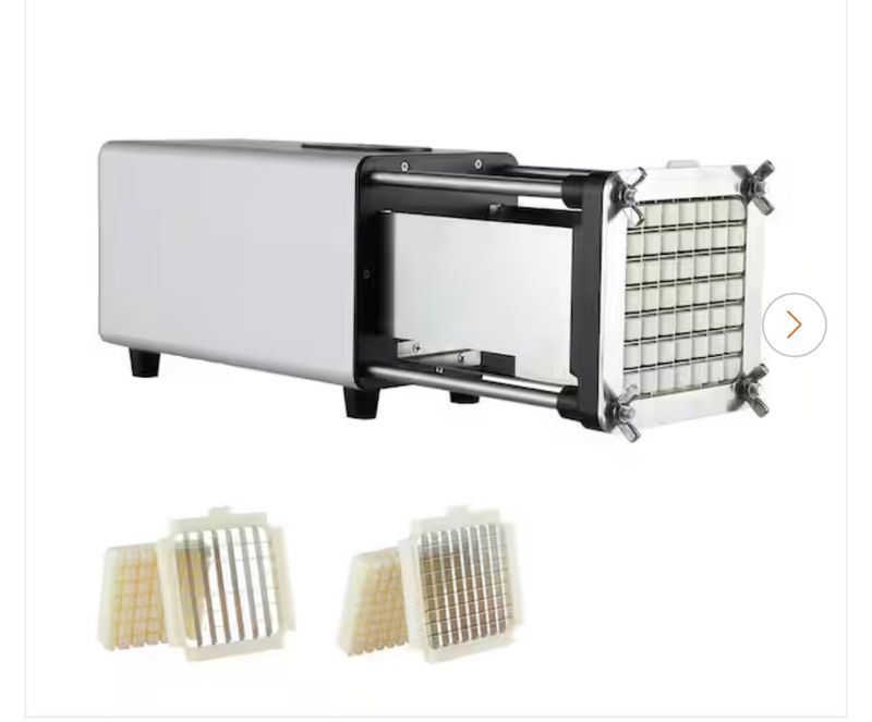 VEVORElectric French Fry Cutter, Potato Slicer with 1/2-in. and 3/8-in. Stainless Steel Blades, Potato Cutter Chopper, Silver - Image 1
