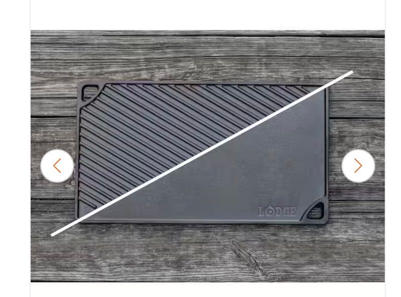 LodgeDouble Play 16.75 in. Black Cast Iron Reversible Stovetop Griddle - Image 1