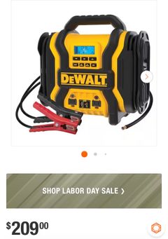 DEWALT2000-Peak Amp Portable Jump Starter with Digital Compressor, USB and AC Power Bank - DXAEPS14 - Image 1