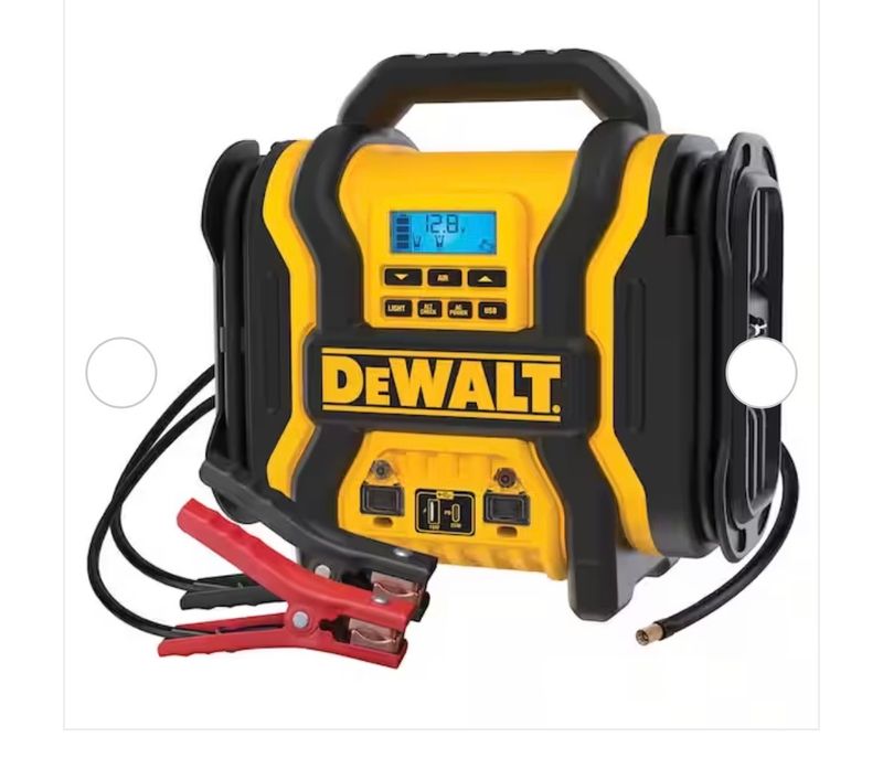 DEWALT2000-Peak Amp Portable Jump Starter with Digital Compressor, USB and AC Power Bank - DXAEPS14 - Image 1