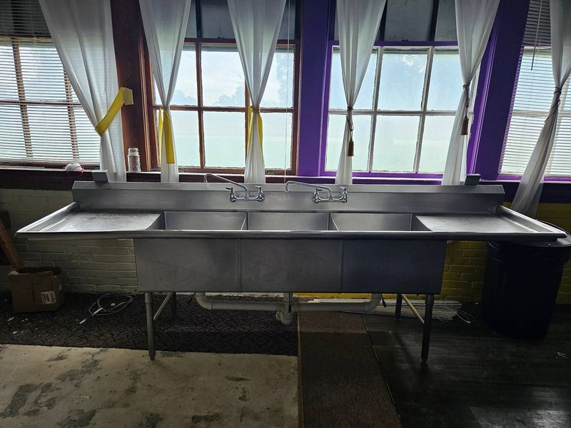Stainless Steel Three-Compartment Sink - Image 1