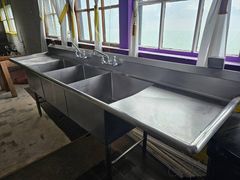 Stainless Steel Three-Compartment Sink - Image 4