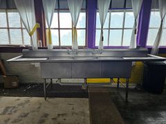 Stainless Steel Three-Compartment Sink - Image 9