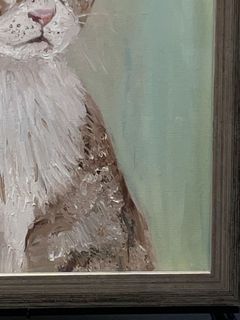 Framed Oil Painting of a Tabby Cat - Image 3
