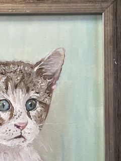 Framed Oil Painting of a Tabby Cat - Image 5