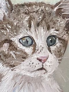 Framed Oil Painting of a Tabby Cat - Image 6