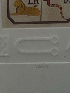 Egyptian Alphabet Ceramic Plaque 92/150 Signed - Image 6