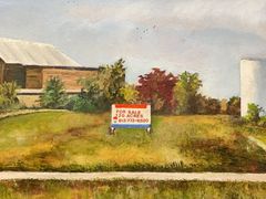 Framed Barn Landscape Oil Painting 16x20 - Image 2