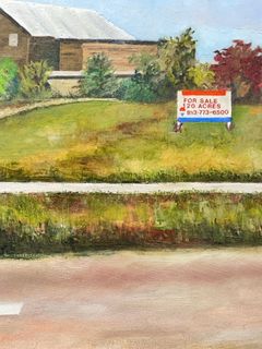 Framed Barn Landscape Oil Painting 16x20 - Image 8