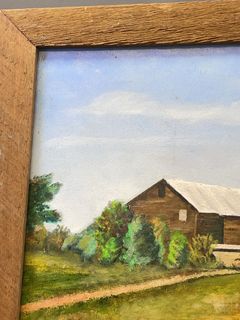 Framed Barn Landscape Oil Painting 16x20 - Image 9
