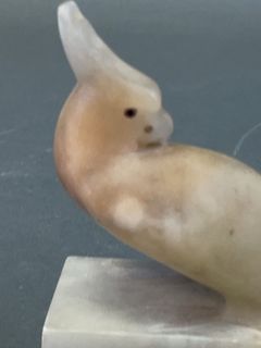 Pair Italian Alabaster Cockatoo Bookends - Image 2