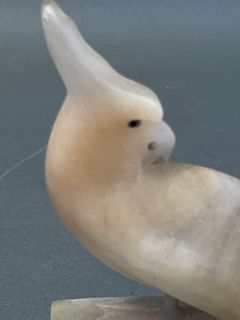 Pair Italian Alabaster Cockatoo Bookends - Image 4