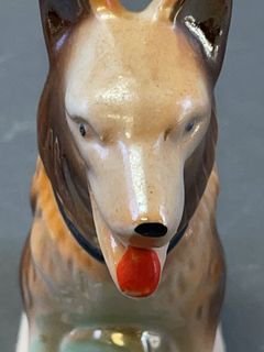 Pair Staffordshire Style Porcelain Dogs - Image 6