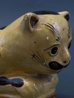 Painted Ceramic Cat Sculpture - Image 2