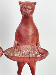 4 Red Metal Cat-Shaped Shell Holders - Image 2