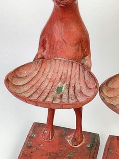 4 Red Metal Cat-Shaped Shell Holders - Image 5