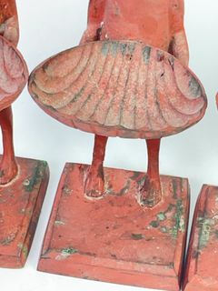 4 Red Metal Cat-Shaped Shell Holders - Image 6