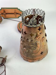 Folk Art Adjustable Pulley Hanging Light, Untested - Image 2