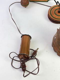 Folk Art Adjustable Pulley Hanging Light, Untested - Image 3