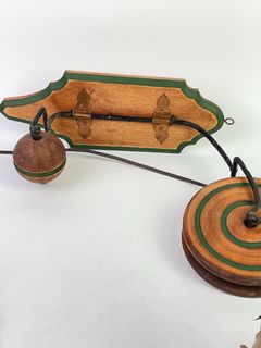 Folk Art Adjustable Pulley Hanging Light, Untested - Image 4