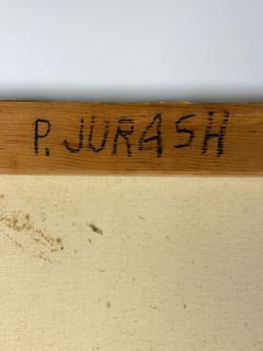 P. Jurash Still Life Oil Painting Violin Shelf - Image 8