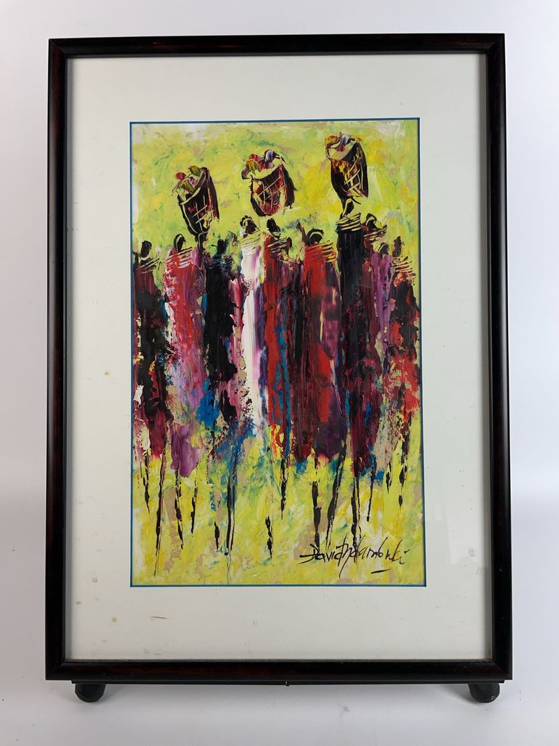 David Ndambuki "Going Sokoni" Oil Painting - Image 1