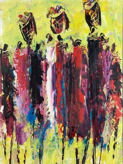 David Ndambuki "Going Sokoni" Oil Painting - Image 2