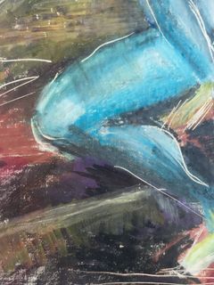 Framed Abstract Portrait Painting on Board - Image 4