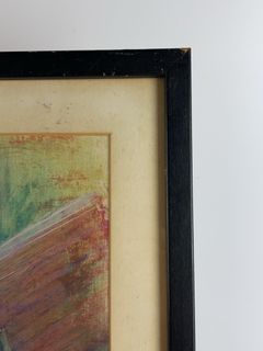 Framed Abstract Portrait Painting on Board - Image 5