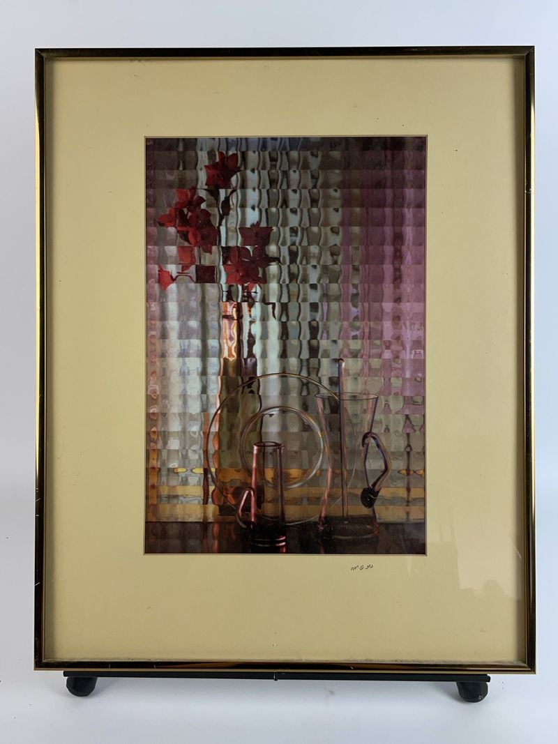 WGM Signed Still Life Print With Flowers - Image 1