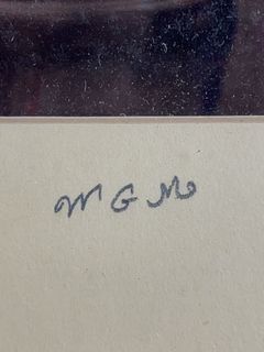 WGM Signed Still Life Print With Flowers - Image 5