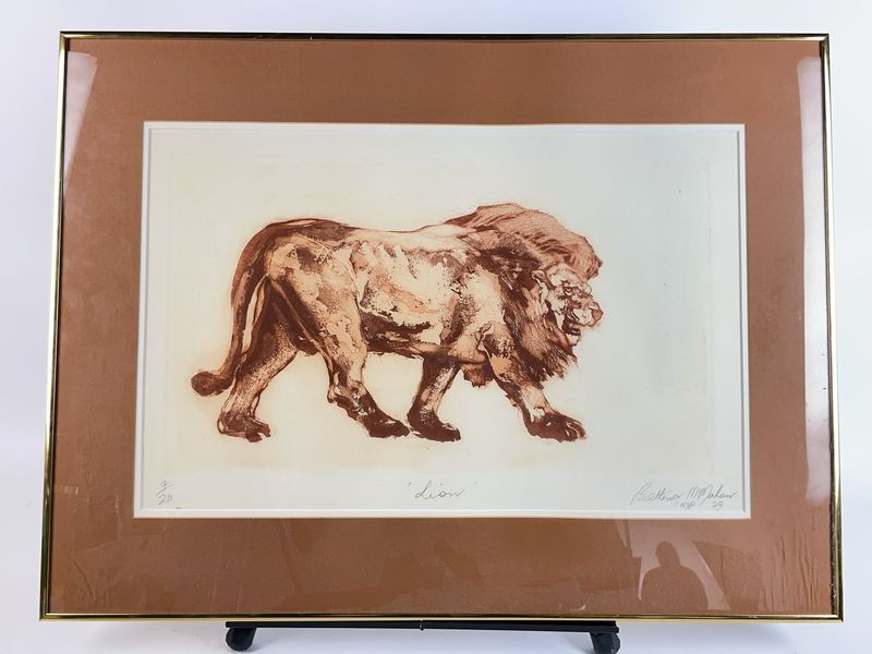 Bettina McMahon 'Lion' Print 7/20 Signed 1979 - Image 1