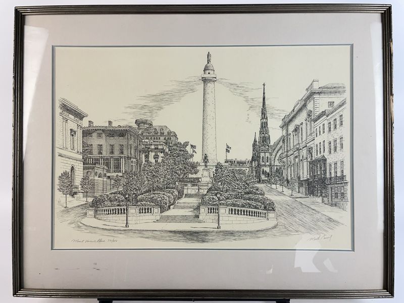 Martin Barry Mt. Vernon Place Etching 770/950 - Image 1