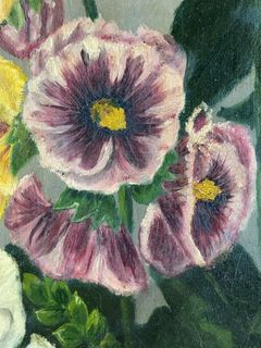Framed Oil Painting of Flowers and Butterfly - Image 4