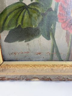 Framed Oil Painting of Flowers and Butterfly - Image 7