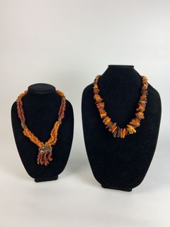 Two Baltic Amber Bead Necklaces - Image 1