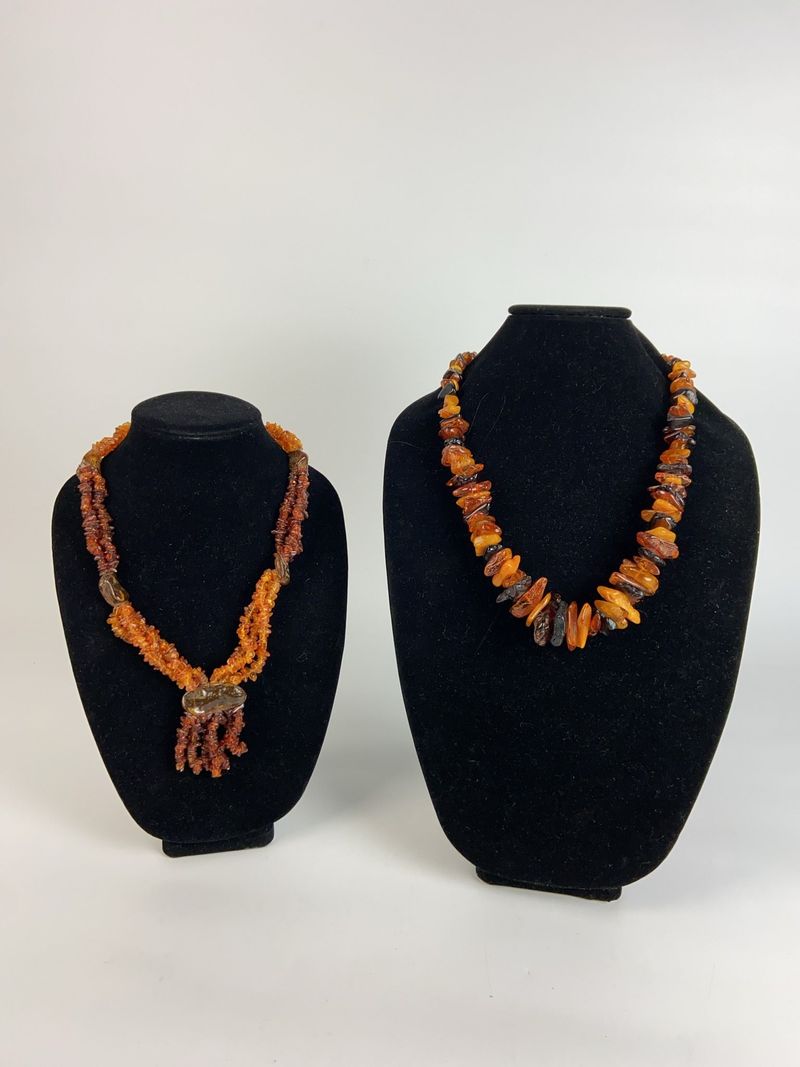 Two Baltic Amber Bead Necklaces - Image 1