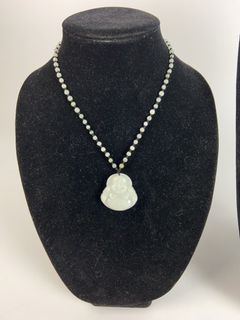 Jade Beaded Flower Necklace & Buddha Pendant - Image 3