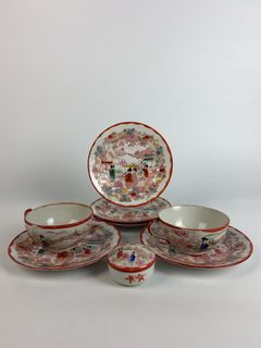 Japanese Porcelain Tea Set, Hand Painted - Image 1