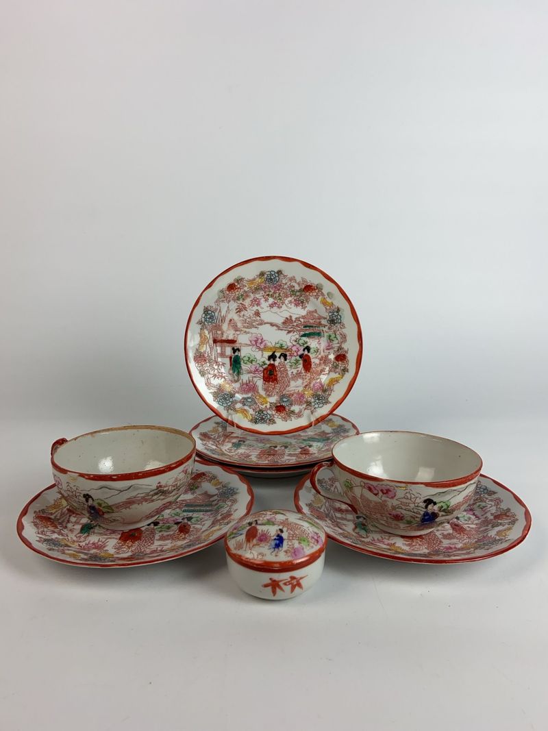 Japanese Porcelain Tea Set, Hand Painted - Image 1
