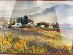 Grosse 1992 Watercolor Rural Landscape Framed - Image 2